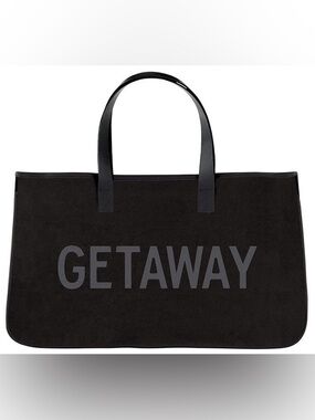 Bella Black Canvas Tote - “GETAWAY” / - NWT